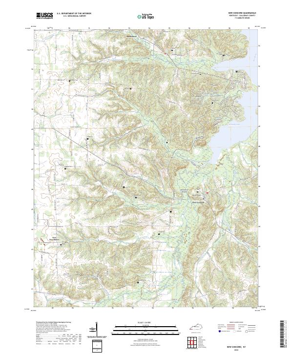 New Concord, KY — USGS 7.5-minute topo (2022)