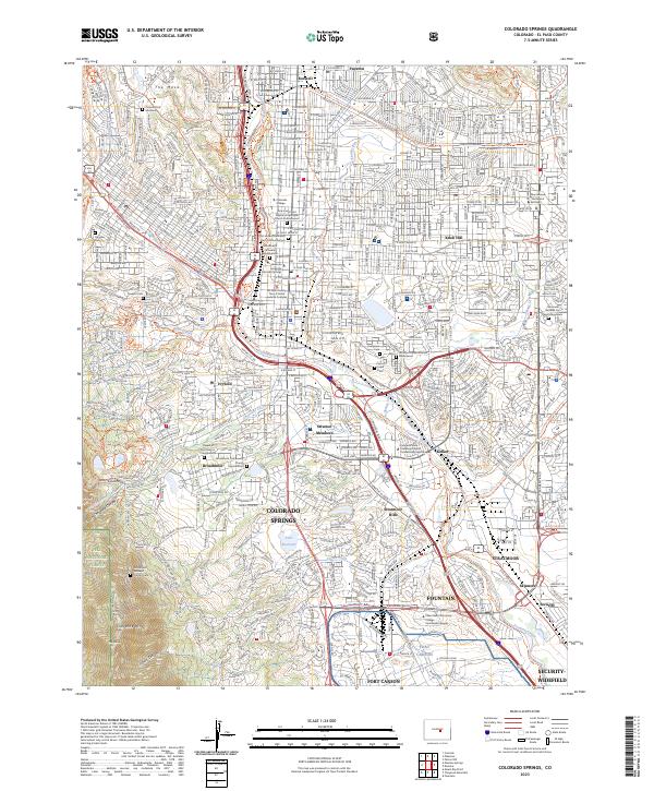 Colorado Springs, CO — USGS 7.5-minute topo (2023)