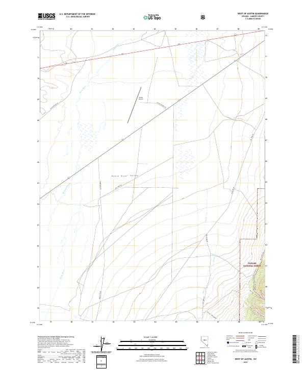 West of Austin, NV — USGS 7.5-minute topo (2021)