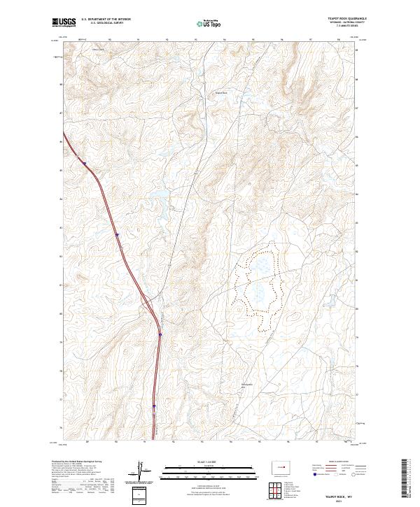 Teapot Rock, WY — USGS 7.5-minute topo (2021)