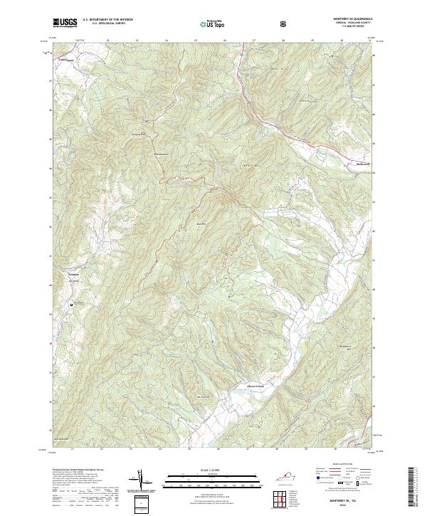 Monterey SE, VA — USGS 7.5-minute topo (2022)