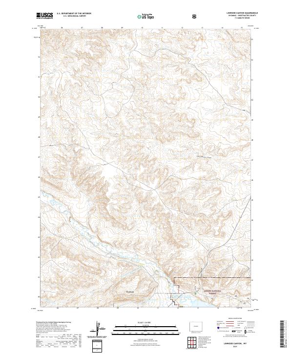 Linwood Canyon, WY — USGS 7.5-minute topo (2021)