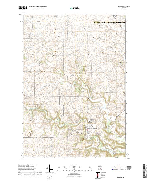 Mazeppa, MN — USGS 7.5-minute topo (2022)