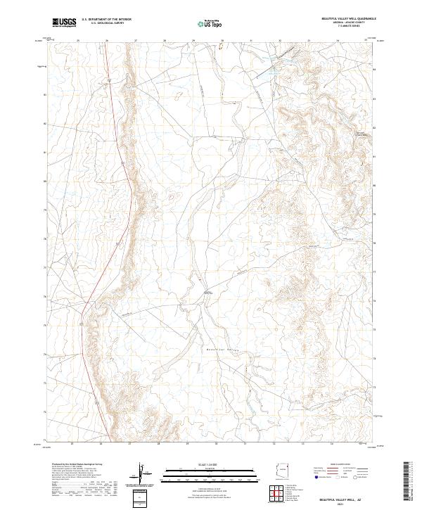 Beautiful Valley Well, AZ — USGS 7.5-minute topo (2021)