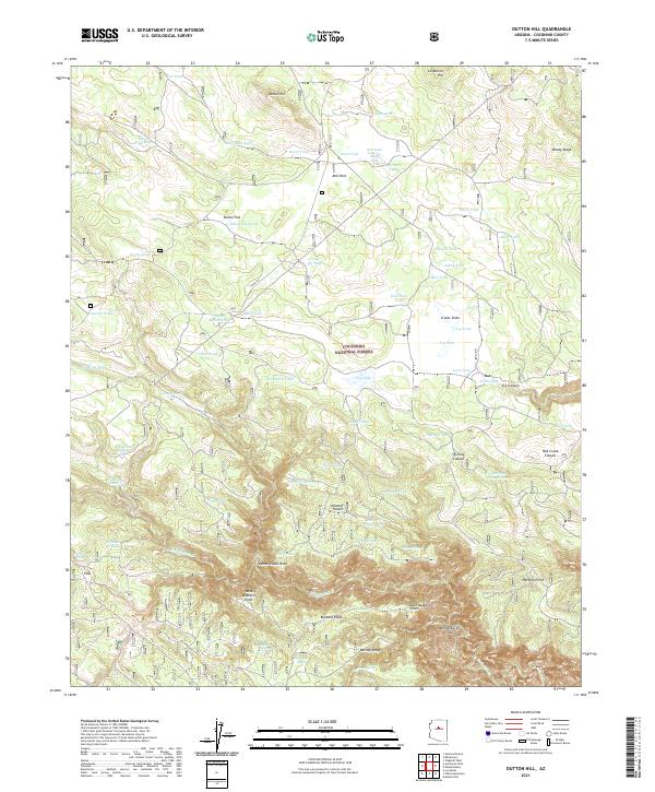 Dutton Hill, AZ — USGS 7.5-minute topo (2021)