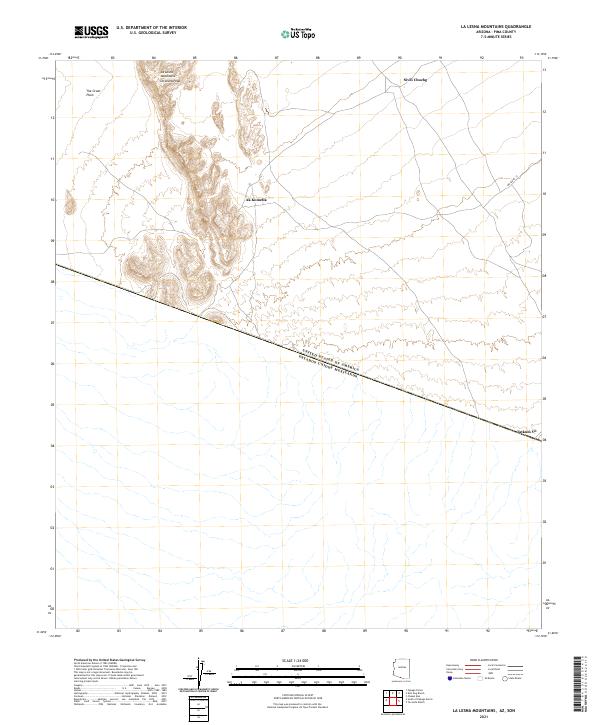 La Lesna Mountains, AZ,SON, US — USGS 7.5-minute topo (2021)