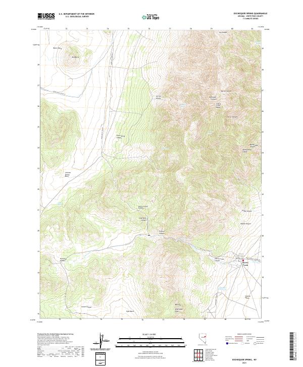 Exchequer Spring, NV — USGS 7.5-minute topo (2021)