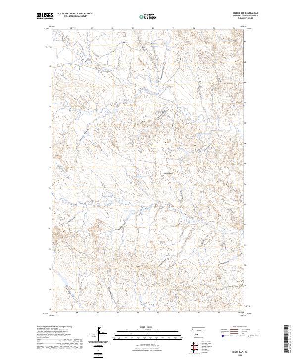 Hagen Gap, MT — USGS 7.5-minute topo (2024)