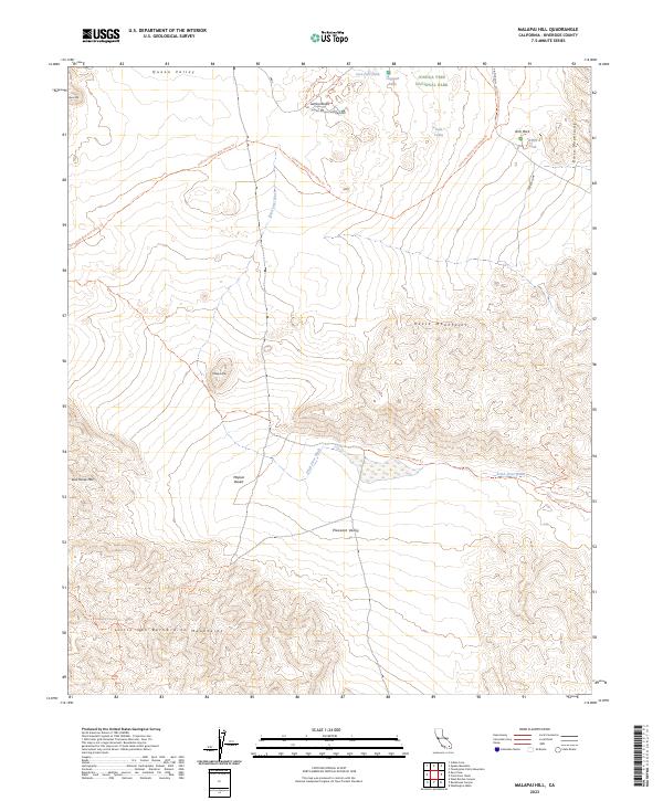 Malapai Hill, CA — USGS 7.5-minute topo (2023)