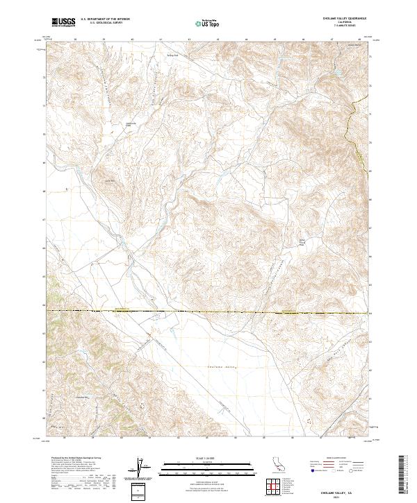 Cholame Valley, CA — USGS 7.5-minute topo (2021)