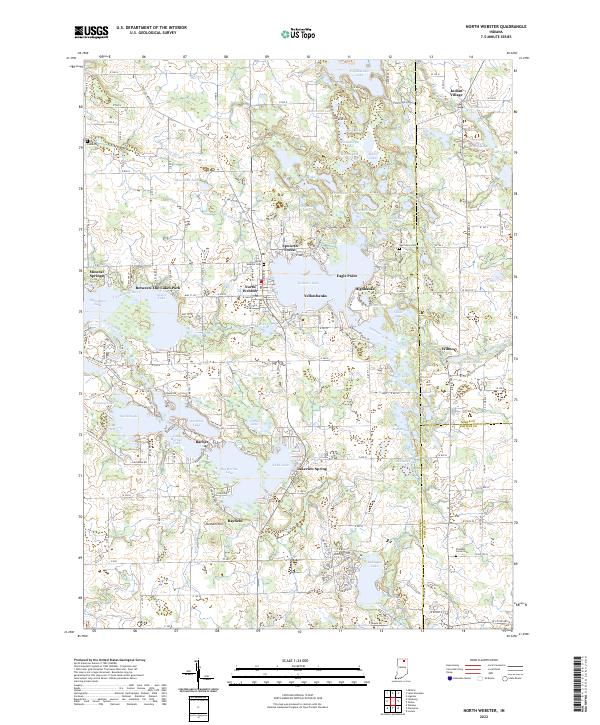 North Webster, IN — USGS 7.5-minute topo (2022)