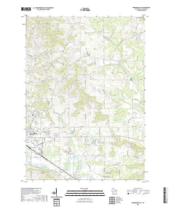 Reedsburg East, WI — USGS 7.5-minute topo (2022)