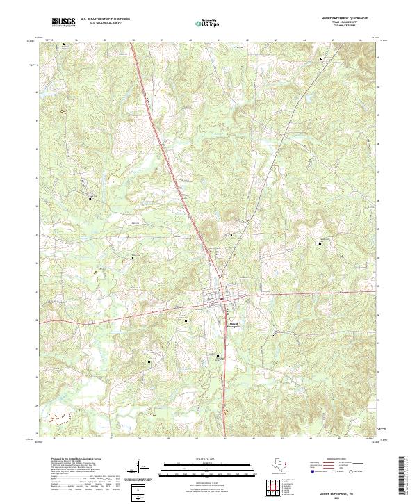 Mount Enterprise, TX — USGS 7.5-minute topo (2022)