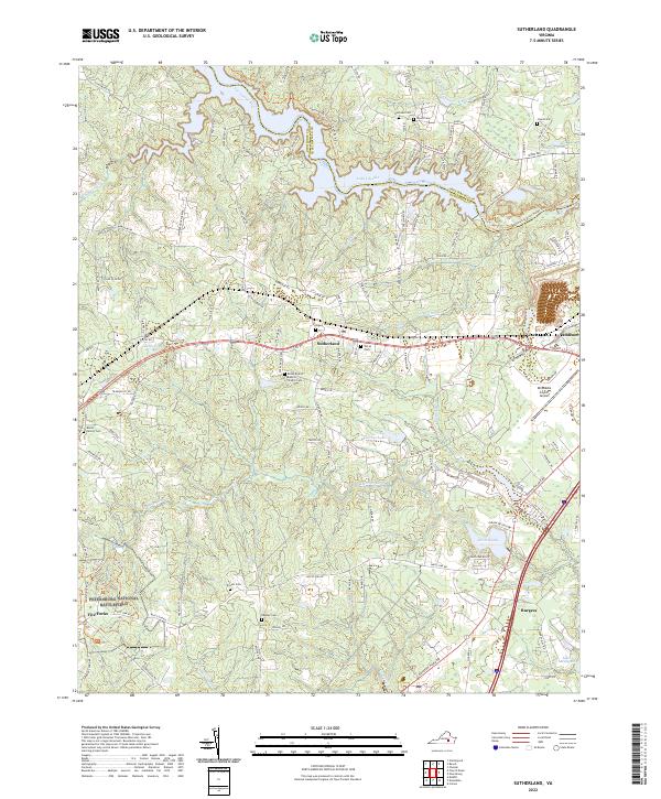 Sutherland, VA — USGS 7.5-minute topo (2022)