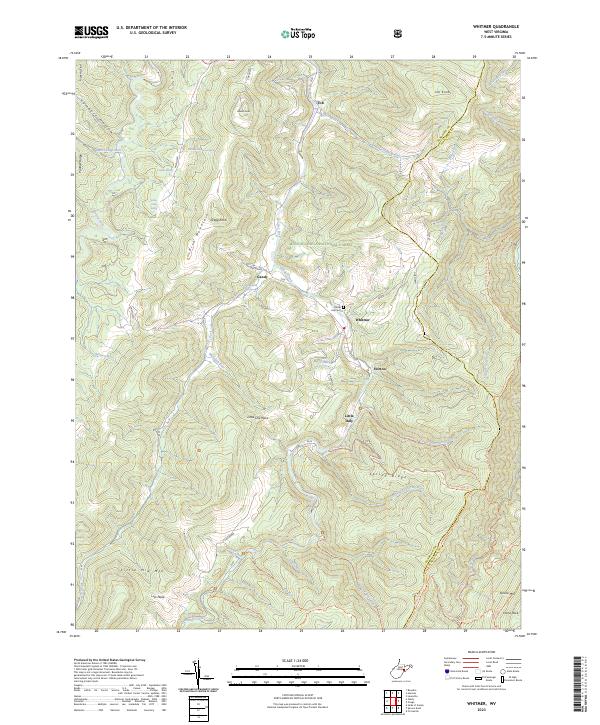 Whitmer, WV — USGS 7.5-minute topo (2023)