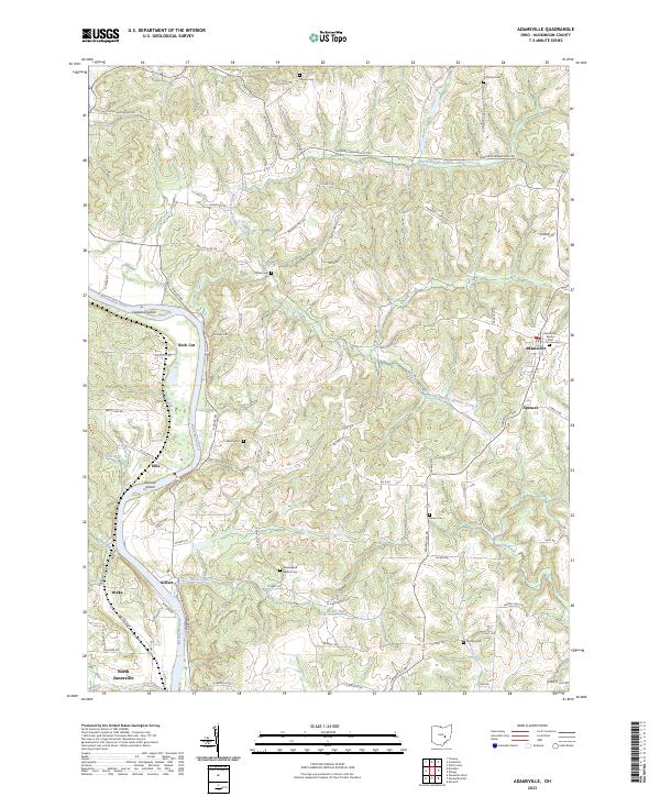 Adamsville, OH — USGS 7.5-minute topo (2023)