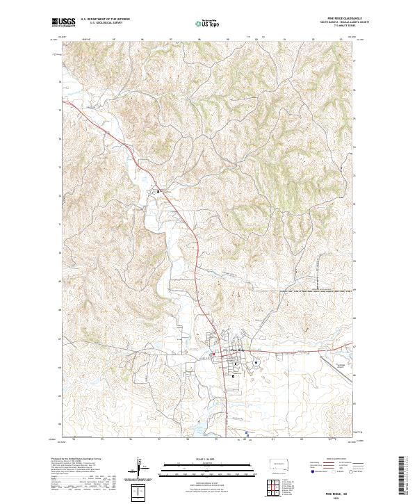 Pine Ridge, SD — USGS 7.5-minute topo (2021)