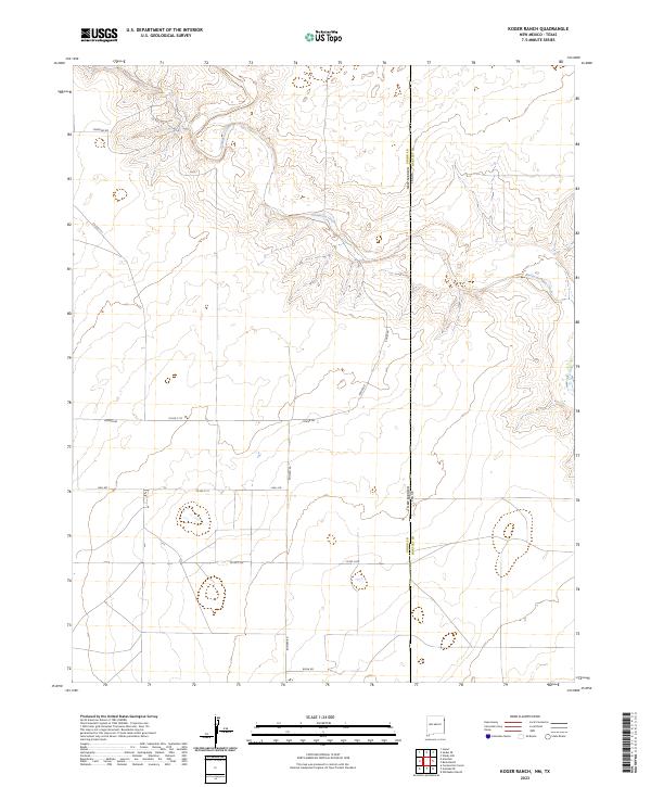 Koger Ranch, NM-TX — USGS 7.5-minute topo (2023)
