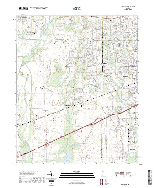 Greenbrier, AL — USGS 7.5-minute topo (2024)