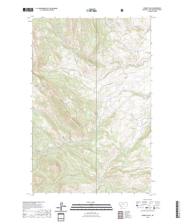 Double Falls, MT — USGS 7.5-minute topo (2024)