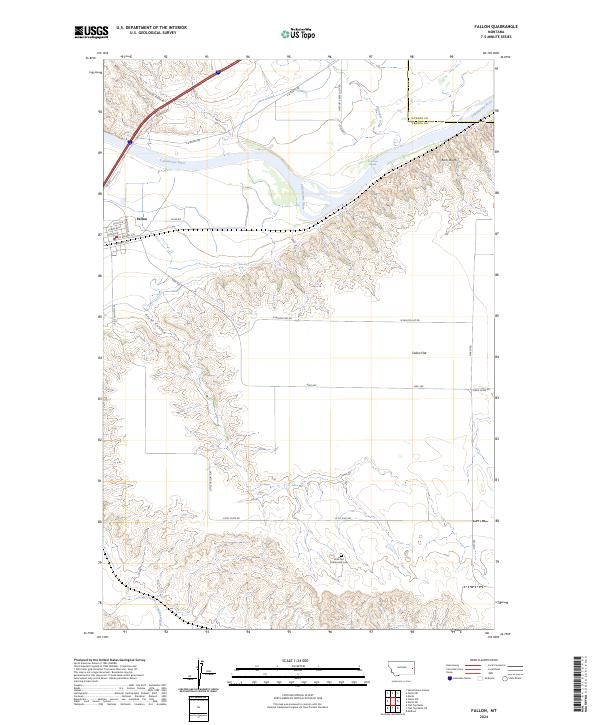 Fallon, MT — USGS 7.5-minute topo (2024)