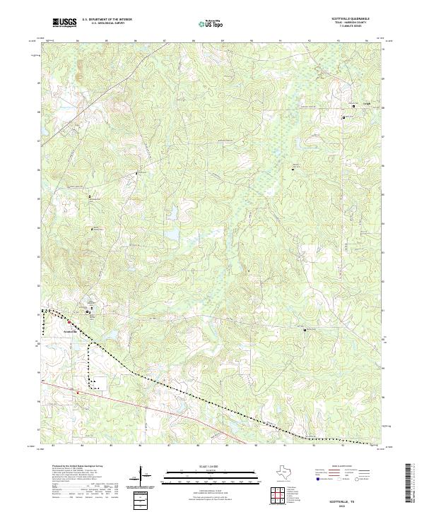 Scottsville, TX — USGS 7.5-minute topo (2022)