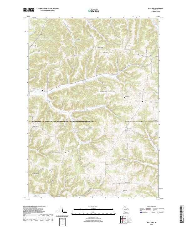 West Lima, WI — USGS 7.5-minute topo (2022)