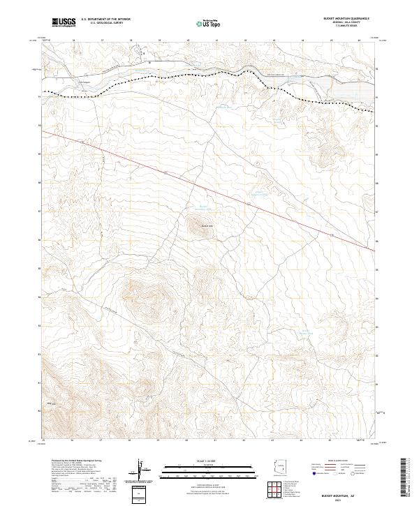Bucket Mountain, AZ — USGS 7.5-minute topo (2021)