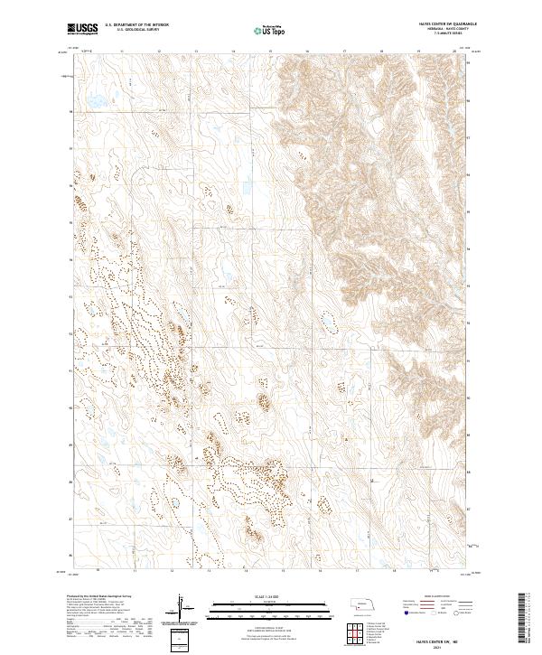 Hayes Center SW, NE — USGS 7.5-minute topo (2021)