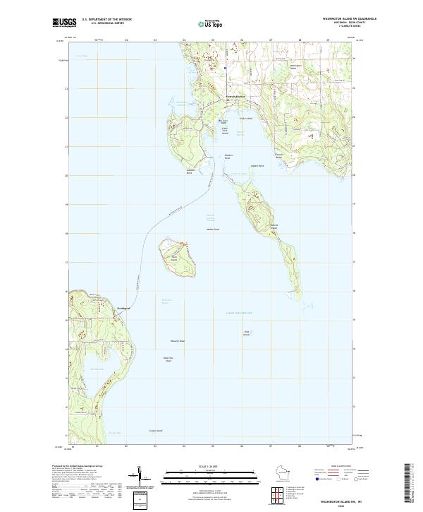 Washington Island SW, WI — USGS 7.5-minute topo (2022)