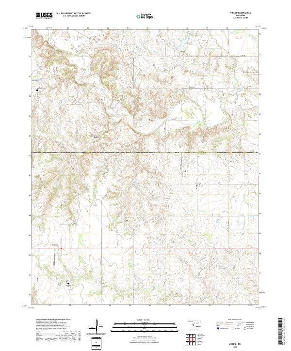 Vinson, OK — USGS 7.5-minute topo (2022)