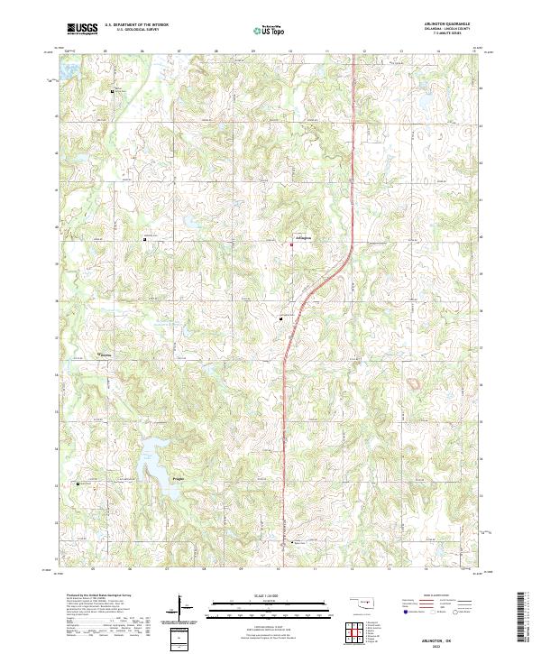 Arlington, OK — USGS 7.5-minute topo (2022)