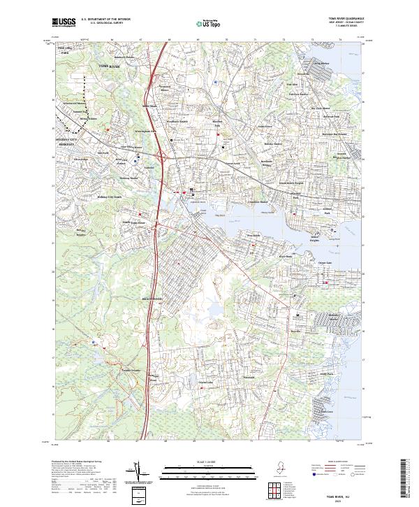 Toms River, NJ — USGS 7.5-minute topo (2023)