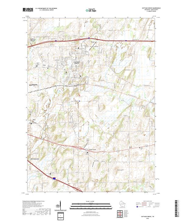 Cottage Grove, WI — USGS 7.5-minute topo (2022)