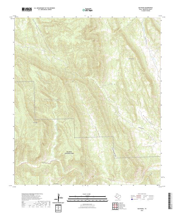 Sue Peaks, TX — USGS 7.5-minute topo (2022)