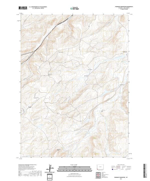 Piedmont Reservoir, WY — USGS 7.5-minute topo (2021)
