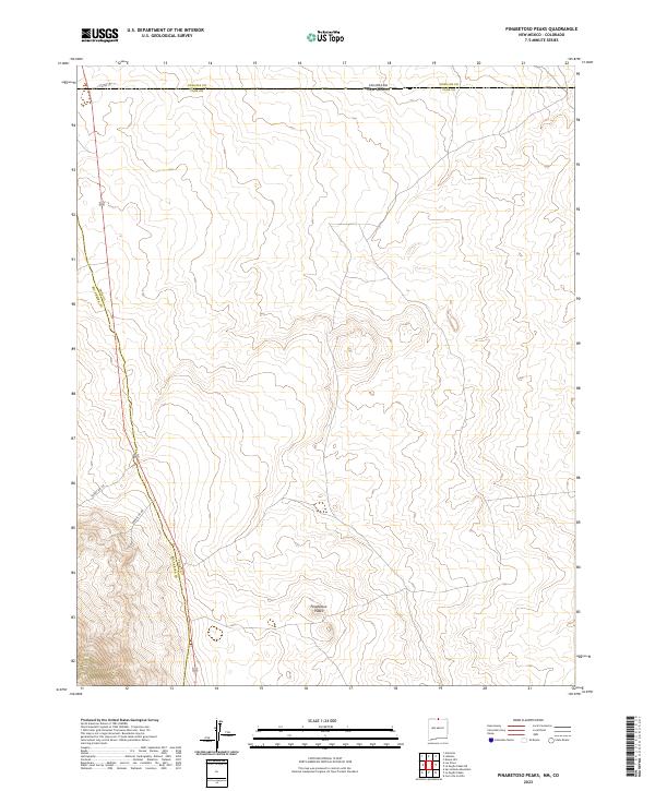 Pinabetoso Peaks, NM-CO — USGS 7.5-minute topo (2023)