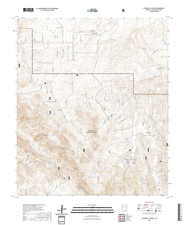 O'Donnell Canyon, AZ — USGS 7.5-minute topo (2021)