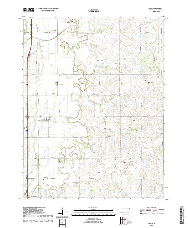 Assaria, KS — USGS 7.5-minute topo (2022)