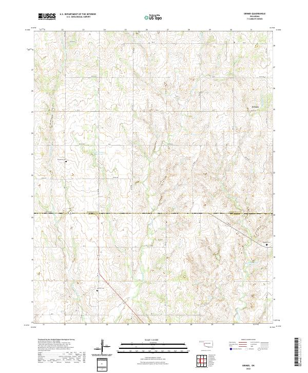 Grimes, OK — USGS 7.5-minute topo (2022)