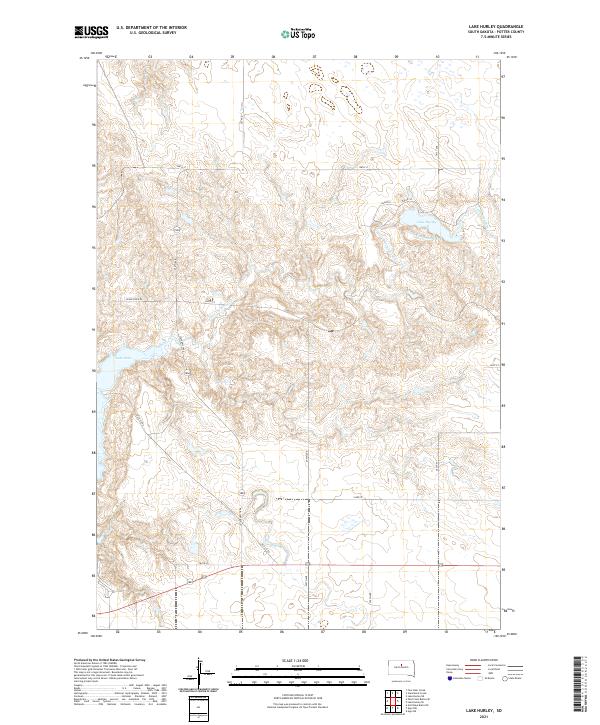 Lake Hurley, SD — USGS 7.5-minute topo (2021)
