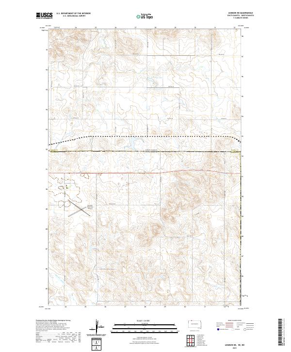 Lemmon NE, SD-ND — USGS 7.5-minute topo (2021)