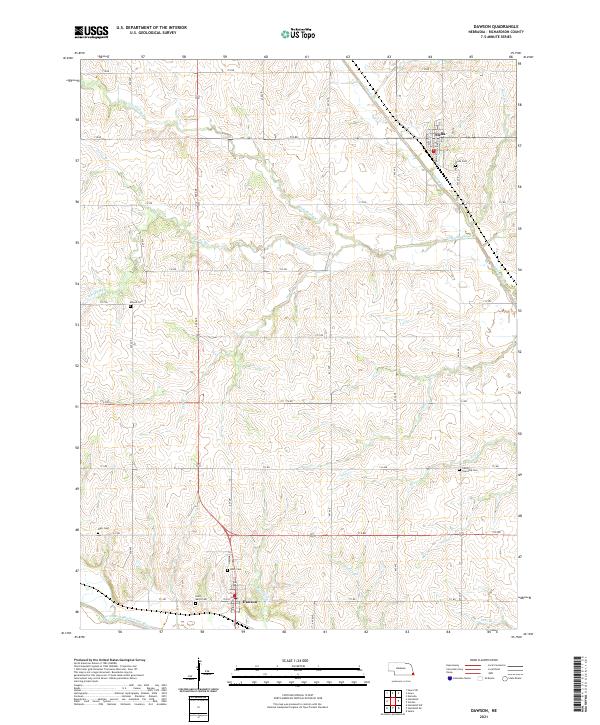 Dawson, NE — USGS 7.5-minute topo (2021)