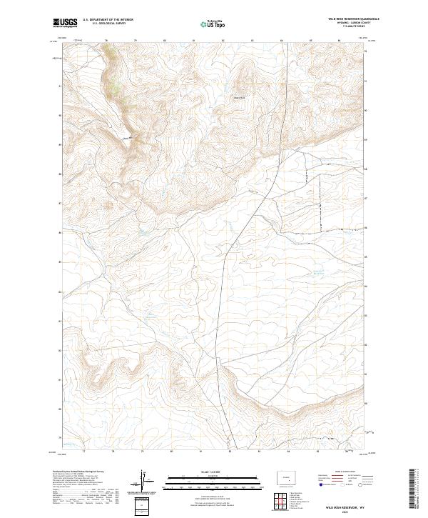 Wild Irish Reservoir, WY — USGS 7.5-minute topo (2021)
