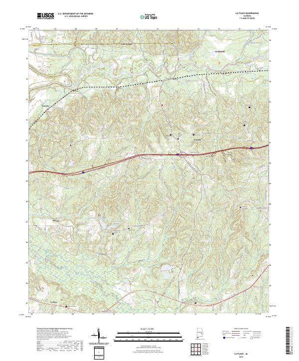La Place, AL — USGS 7.5-minute topo (2024)