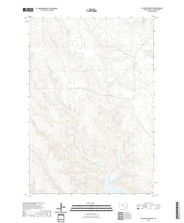 No Heart Creek NE, SD — USGS 7.5-minute topo (2021)