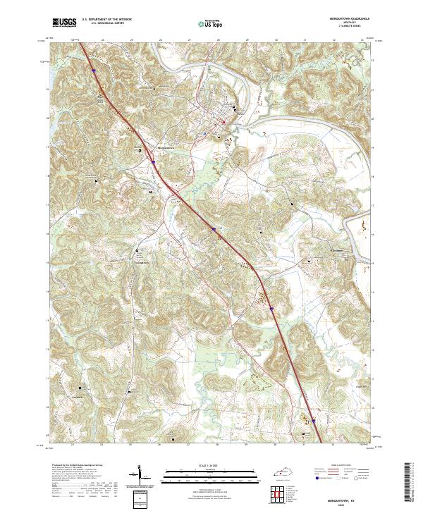 Morgantown, KY — USGS 7.5-minute topo (2022)