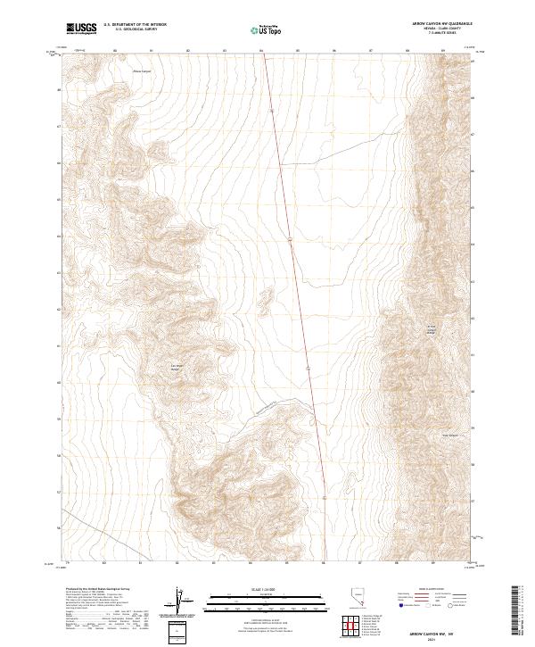 Arrow Canyon NW, NV — USGS 7.5-minute topo (2021)