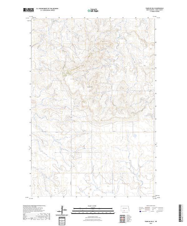 Pamplin Hills, ND — USGS 7.5-minute topo (2024)