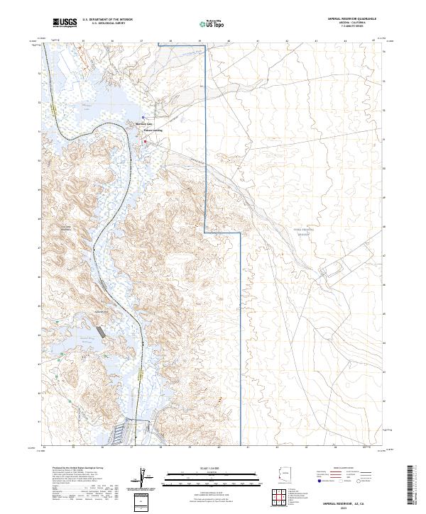 Imperial Reservoir, AZ-CA — USGS 7.5-minute topo (2023)